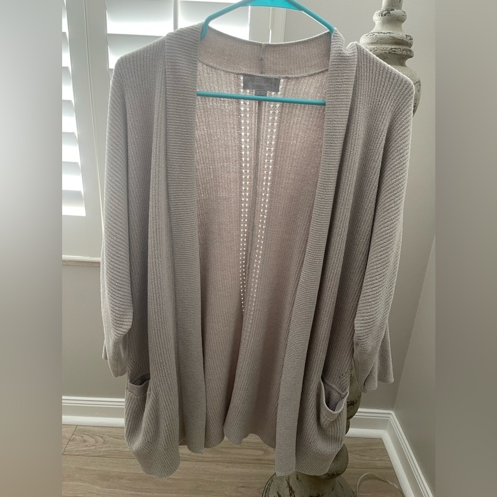 Barefoot Dreams Cozy Chic Ultra Lite Dolman Ribbed Cardigan Sz. L BDWCU21842 - Picture 2 of 8